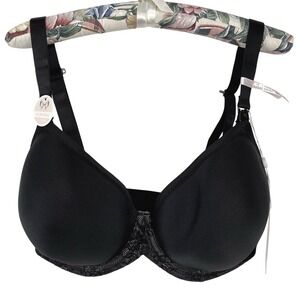 Cake Lingerie Womens Waffles Nursing Tshirt Bra 30F Black Full Coverage Support